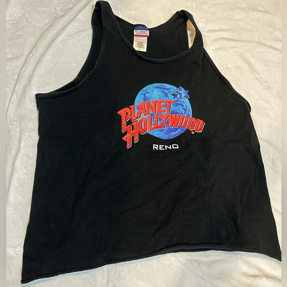 Vintage Rare Planet Hollywood Reno Men L Black Tank Top Graphic Cotton 1990’s